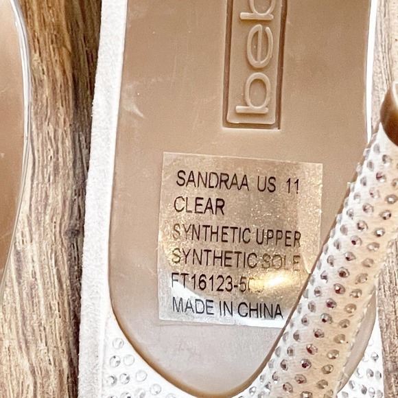 Bebe Sandra Stiletto Heels Sandals Open Toe Clear White Size 11 NWOT - Picture 11 of 11